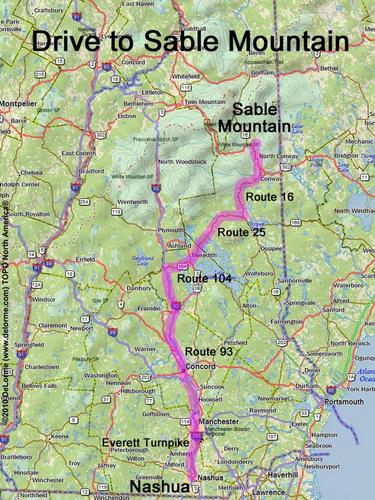 Sable Mountain drive route