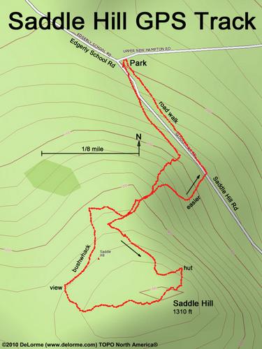 GPS track to Saddle Hill in New Hampshire