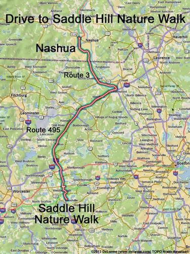 Saddle Hill Nature Walk drive route