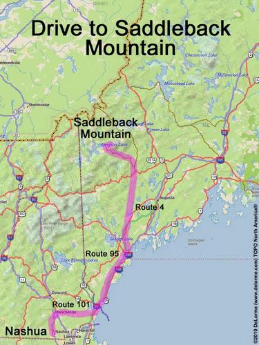 Saddleback Mountain drive route