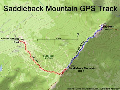 GPS track to Saddleback Mountain in Maine