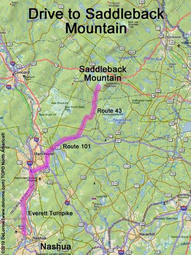 Saddleback Mountain drive route