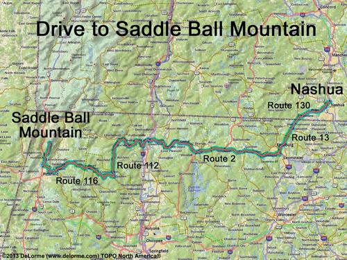 Saddle Ball Mountain drive route