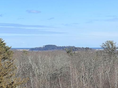 ocean view in February from Willow Hill near Sagamore Hill in northeast MA