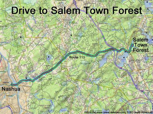 Salem Town Forest drive route