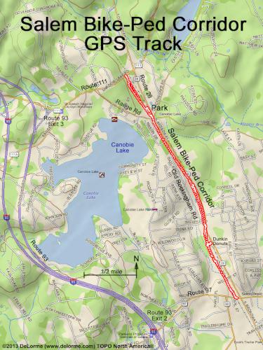 GPS track at Salem Bike-Ped Corridor in New Hampshire