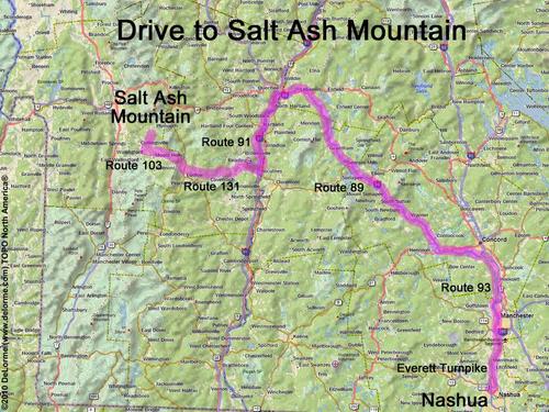 Salt Ash Mountain drive route