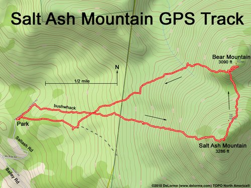 GPS track to Salt Ash Mountain in Vermont