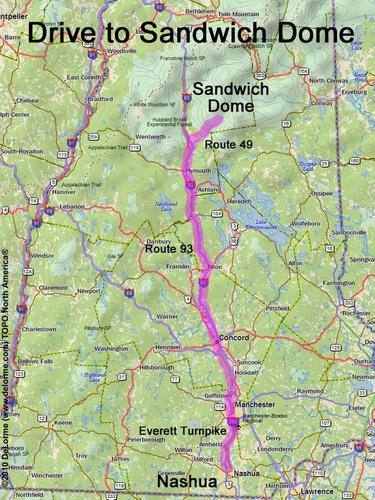 Sandwich Dome drive route