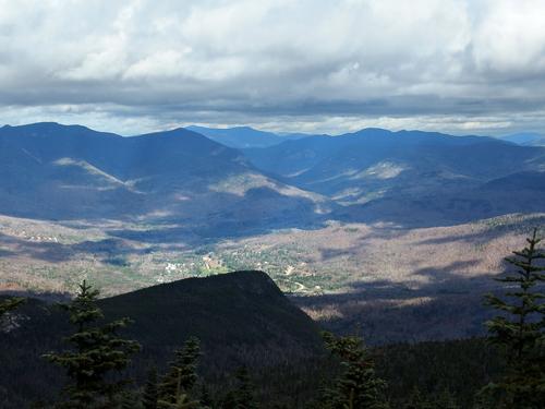 view over Waterville Valley from the Noon Peak viewpoint near Sandwich Dome in New Hampshire