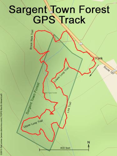 GPS track in October at Sargent Town Forest in southern New Hampshire