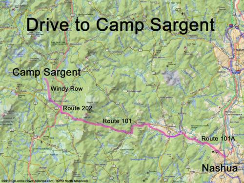 Sargent Camp drive route