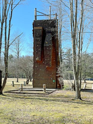 climbing tower in March at Sargent Camp in southern NH