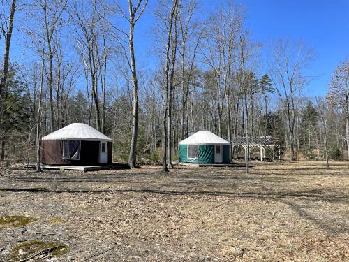 yurts in March at Sargent Camp in southern NH