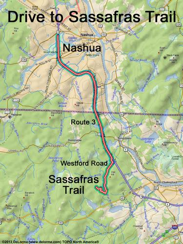 Sassafras Trail drive route