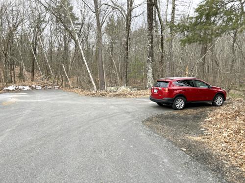 parking in February at Sassafras Trail near Westford in northeast MA