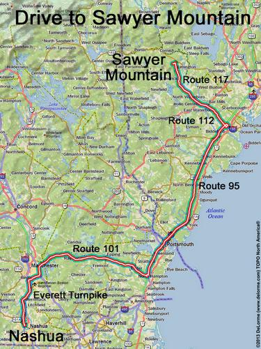 Sawyer Mountain drive route