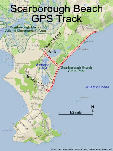 GPS track at Scarborough Beach near Portland Maine