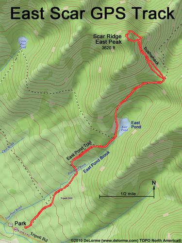 GPS track to East Scar Ridge in New Hampshire