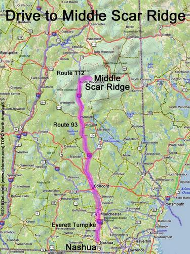 Middle Scar Ridge drive route