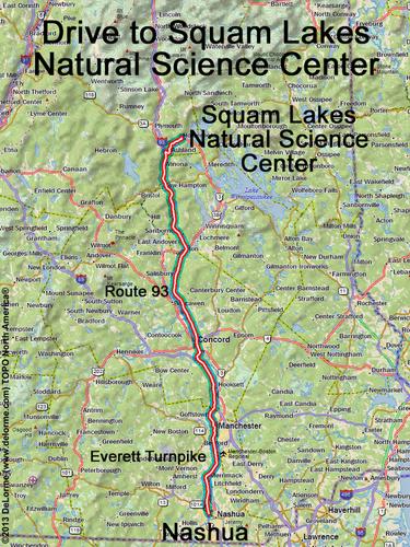 Squam Lakes Natural Science Center drive route