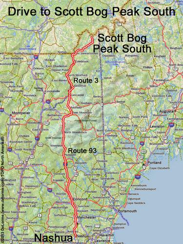 Scott Bog South Peak drive route
