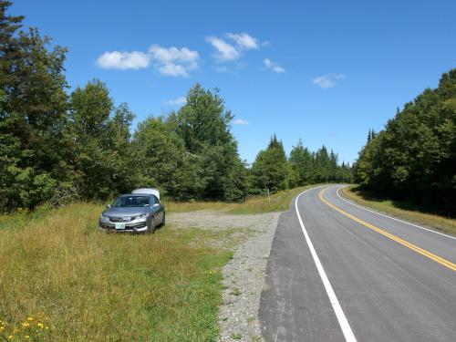 parking spot at Scott Bog South Peak in northern New Hampshire