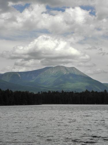 view of Mount Katahdin from Kidney Pond in Maine