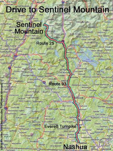 Sentinel Mountain drive route