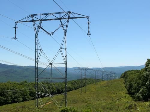 powerline swath headed south at Sentinel Mountain in New Hampshire