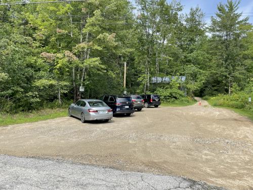 parking lot in August at Sewall Woods near Wolfeboro in New Hampshire