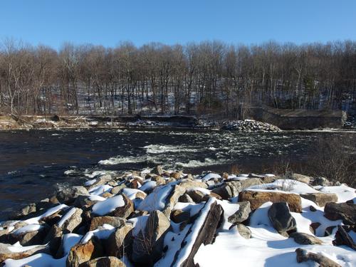 the falls (where there used to be a dam) on the Merrimack River at Sewalls Falls Park near Concord in southern New Hampshire
