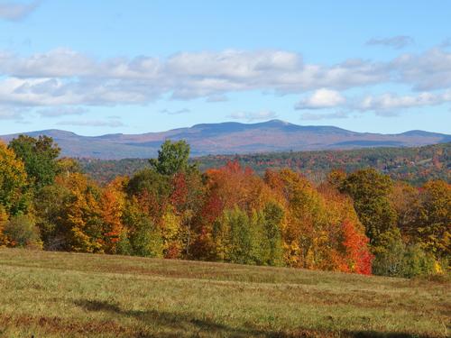 view in October of Mount Cardigan from a field on Shaker Mountain in southwestern New Hampshire