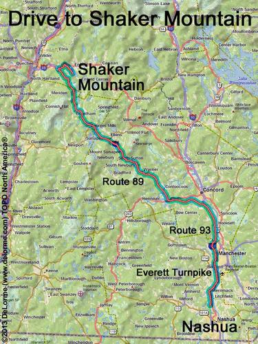 Shaker Mountain drive route