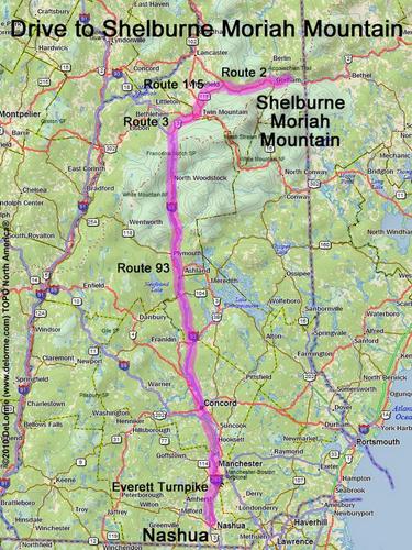 Shelburne Moriah Mountain drive route