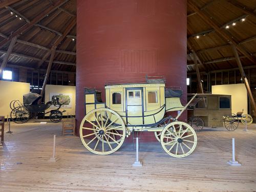 carriages in October inside the Round Barn at Shelburne Museum in northwest Vermont