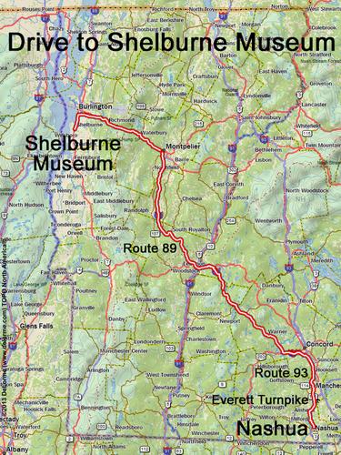 Shelburne Museum drive route