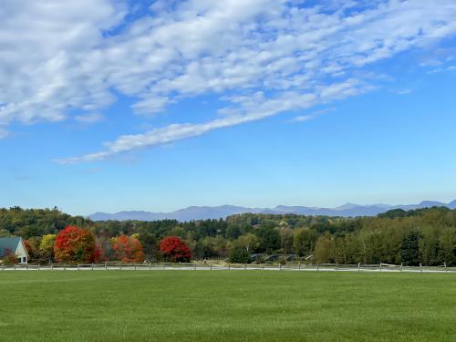 view in October at the entrance to Shelburne Museum in northwest Vermont