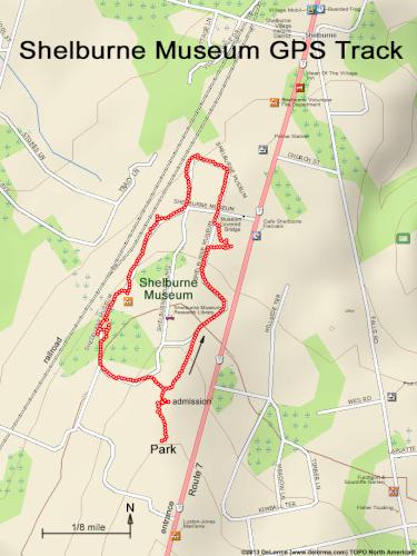 GPS track in October at Shelburne Museum in northwest Vermont