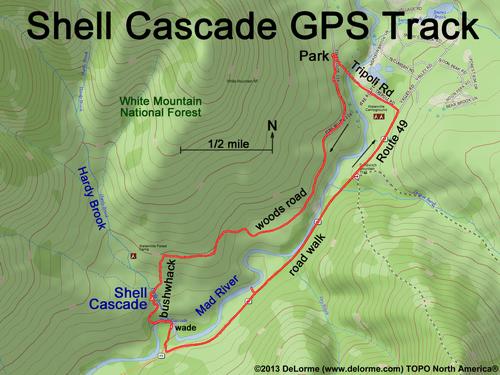 GPS Track at Shell Cascade in New Hampshire