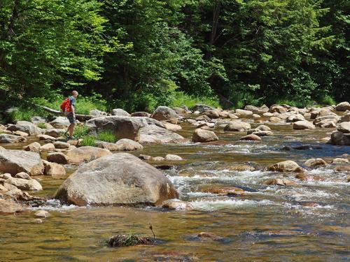 Carl at the shoreline of Mad River near Shell Cascade in New Hampshire