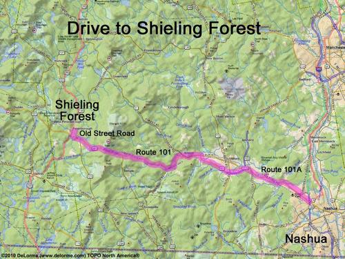 Shieling Forest drive route