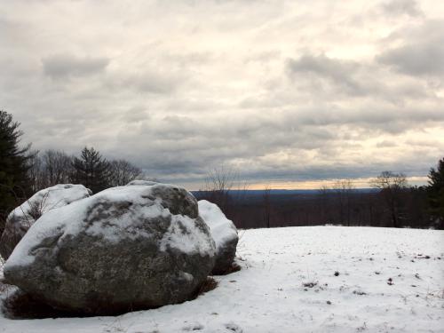 huge boulders atop Shirley Hill in southern New Hampshire