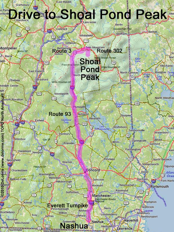 Shoal Pond Peak drive route