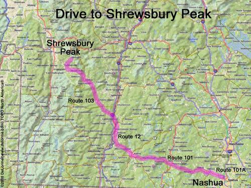 Shrewsbury Peak drive route