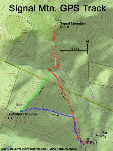 GPS Track to Signal Mountain in Vermont