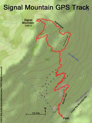 GPS track to Signal Mountain in western New Hampshire