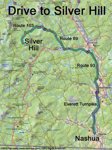 Silver Hill drive route