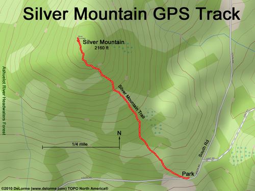 GPS track to Silver Mountain in New Hampshire