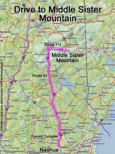 Middle Sister Mountain drive route